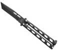 Bear & Son Butterfly Knife 3.58" Black Tanto Blade